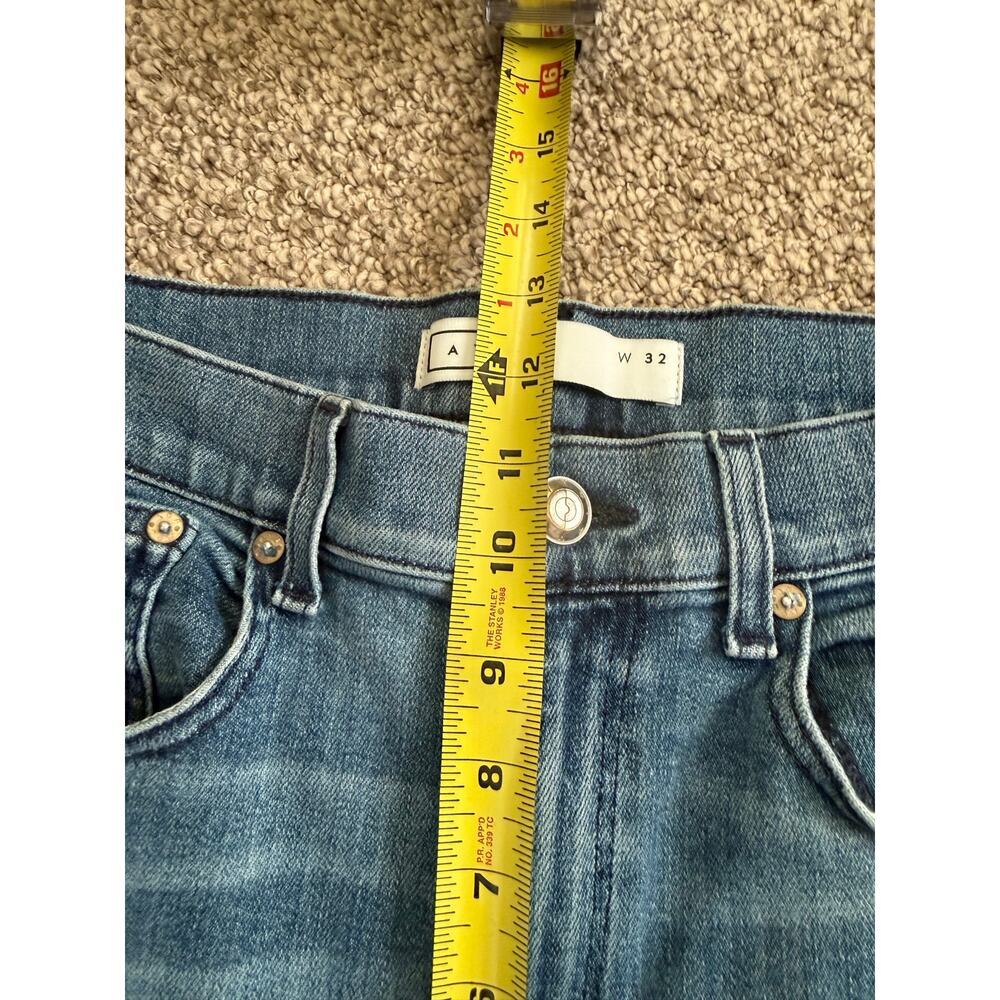 AYR The Bomb Pop Ankle Fray Straight Leg Jeans Classic Blue Wash Size 32 - Picture 12 of 14